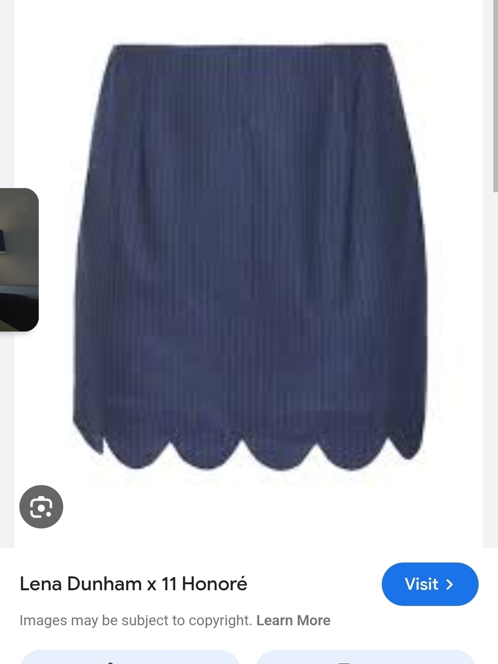 Lena Dunham X 11 Honore Navy Scalloped Hem  Skirt
